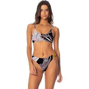 Maaji Women's Standard Bralette, Black Reversible Floral Size: S NWT